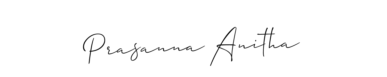 Make a beautiful signature design for name Prasanna Anitha. With this signature (Allison_Script) style, you can create a handwritten signature for free. Prasanna Anitha signature style 2 images and pictures png