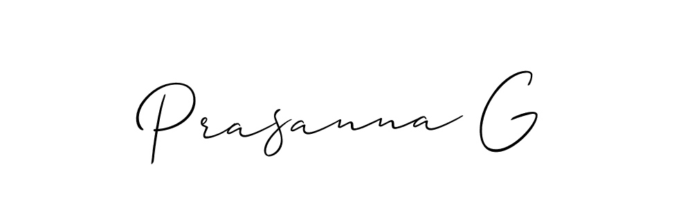 Create a beautiful signature design for name Prasanna G. With this signature (Allison_Script) fonts, you can make a handwritten signature for free. Prasanna G signature style 2 images and pictures png