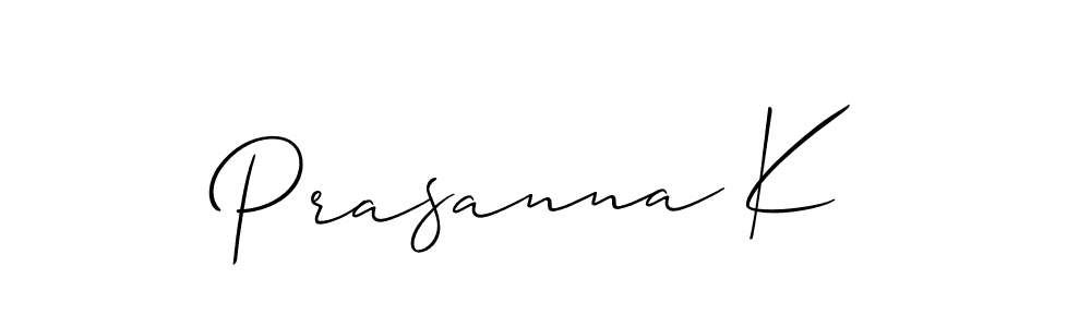 It looks lik you need a new signature style for name Prasanna K. Design unique handwritten (Allison_Script) signature with our free signature maker in just a few clicks. Prasanna K signature style 2 images and pictures png