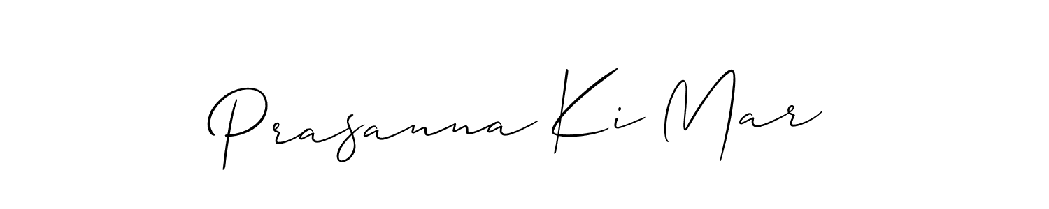 Create a beautiful signature design for name Prasanna Ki Mar. With this signature (Allison_Script) fonts, you can make a handwritten signature for free. Prasanna Ki Mar signature style 2 images and pictures png