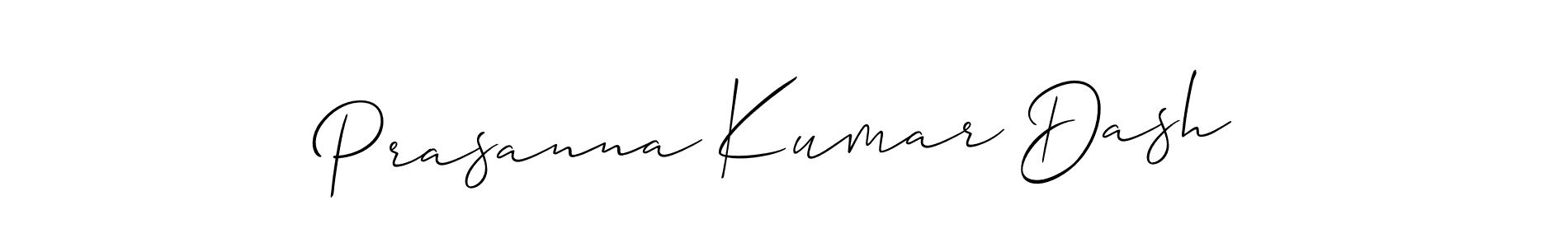 The best way (Allison_Script) to make a short signature is to pick only two or three words in your name. The name Prasanna Kumar Dash include a total of six letters. For converting this name. Prasanna Kumar Dash signature style 2 images and pictures png