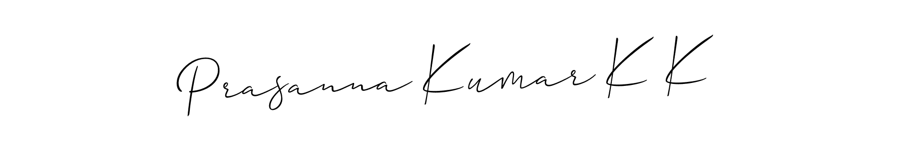 Design your own signature with our free online signature maker. With this signature software, you can create a handwritten (Allison_Script) signature for name Prasanna Kumar K K. Prasanna Kumar K K signature style 2 images and pictures png