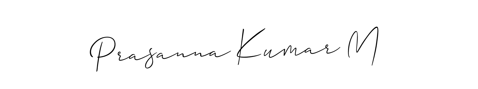 You should practise on your own different ways (Allison_Script) to write your name (Prasanna Kumar M) in signature. don't let someone else do it for you. Prasanna Kumar M signature style 2 images and pictures png