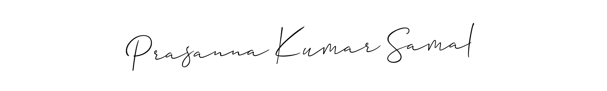 The best way (Allison_Script) to make a short signature is to pick only two or three words in your name. The name Prasanna Kumar Samal include a total of six letters. For converting this name. Prasanna Kumar Samal signature style 2 images and pictures png