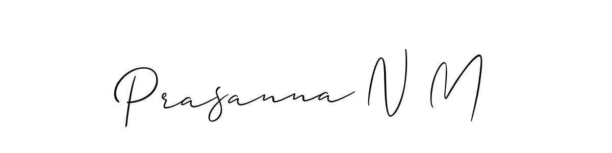 Create a beautiful signature design for name Prasanna N M. With this signature (Allison_Script) fonts, you can make a handwritten signature for free. Prasanna N M signature style 2 images and pictures png