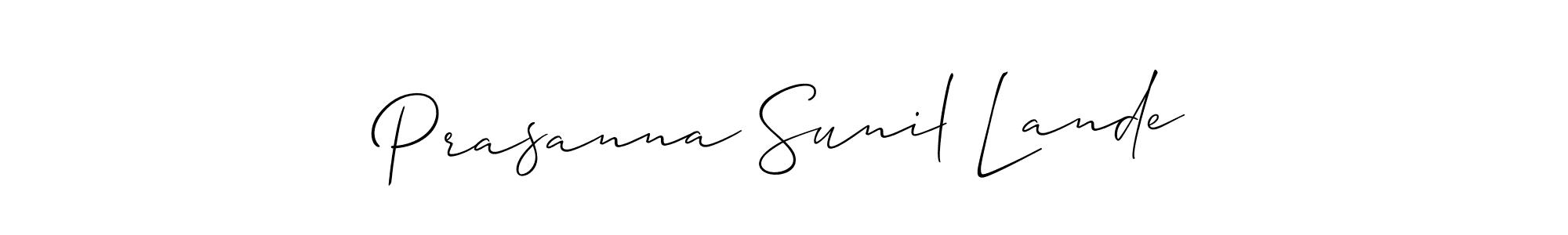 if you are searching for the best signature style for your name Prasanna Sunil Lande. so please give up your signature search. here we have designed multiple signature styles  using Allison_Script. Prasanna Sunil Lande signature style 2 images and pictures png