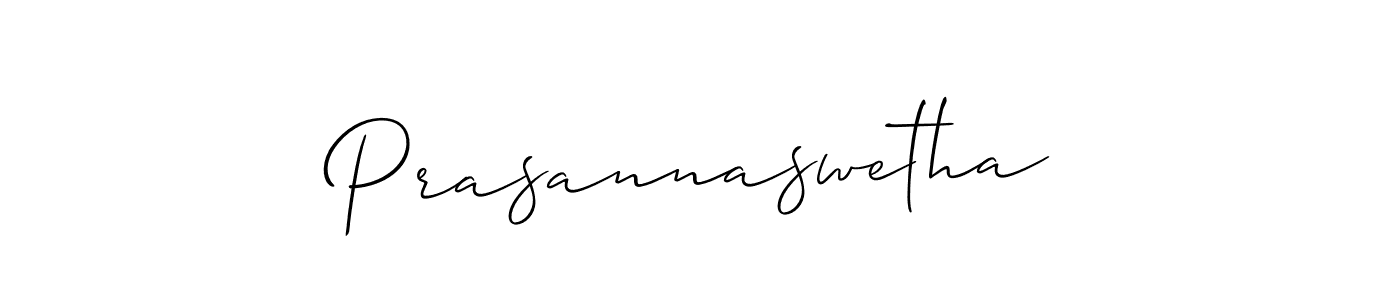 The best way (Allison_Script) to make a short signature is to pick only two or three words in your name. The name Prasannaswetha include a total of six letters. For converting this name. Prasannaswetha signature style 2 images and pictures png