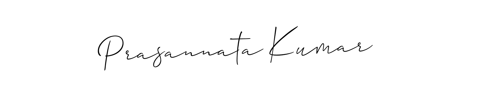 The best way (Allison_Script) to make a short signature is to pick only two or three words in your name. The name Prasannata Kumar include a total of six letters. For converting this name. Prasannata Kumar signature style 2 images and pictures png