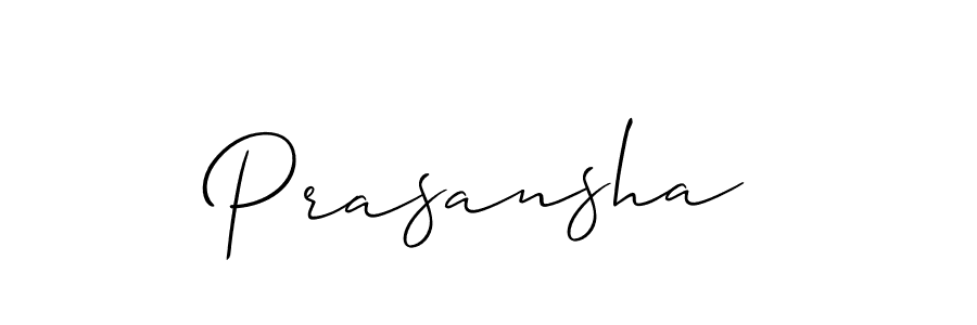 Prasansha stylish signature style. Best Handwritten Sign (Allison_Script) for my name. Handwritten Signature Collection Ideas for my name Prasansha. Prasansha signature style 2 images and pictures png