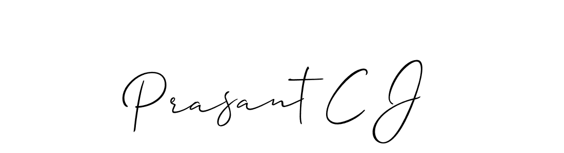 Prasant C J stylish signature style. Best Handwritten Sign (Allison_Script) for my name. Handwritten Signature Collection Ideas for my name Prasant C J. Prasant C J signature style 2 images and pictures png