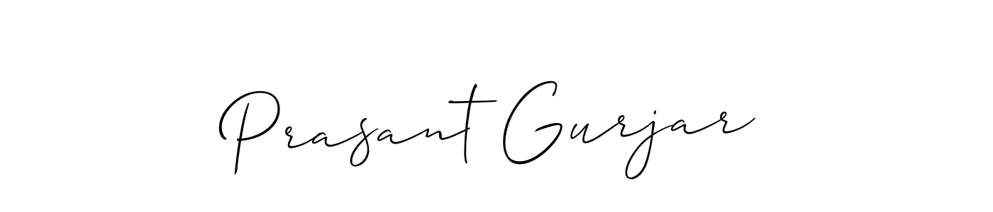 How to make Prasant Gurjar name signature. Use Allison_Script style for creating short signs online. This is the latest handwritten sign. Prasant Gurjar signature style 2 images and pictures png