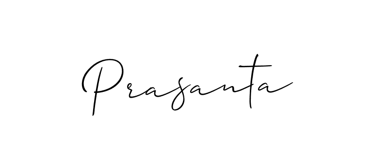 How to make Prasanta name signature. Use Allison_Script style for creating short signs online. This is the latest handwritten sign. Prasanta signature style 2 images and pictures png