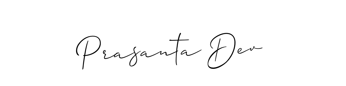 Make a beautiful signature design for name Prasanta Dev. With this signature (Allison_Script) style, you can create a handwritten signature for free. Prasanta Dev signature style 2 images and pictures png