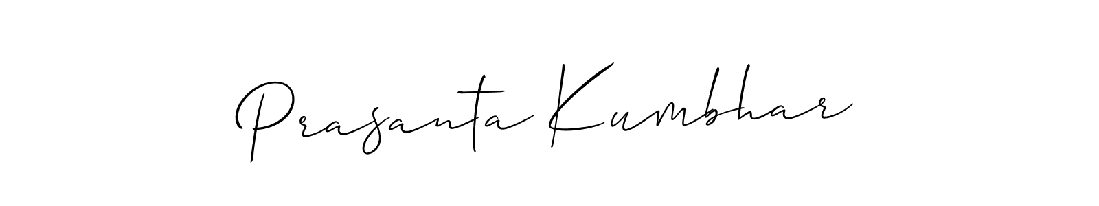 Create a beautiful signature design for name Prasanta Kumbhar. With this signature (Allison_Script) fonts, you can make a handwritten signature for free. Prasanta Kumbhar signature style 2 images and pictures png