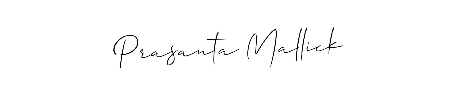 The best way (Allison_Script) to make a short signature is to pick only two or three words in your name. The name Prasanta Mallick include a total of six letters. For converting this name. Prasanta Mallick signature style 2 images and pictures png