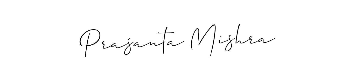 How to make Prasanta Mishra name signature. Use Allison_Script style for creating short signs online. This is the latest handwritten sign. Prasanta Mishra signature style 2 images and pictures png