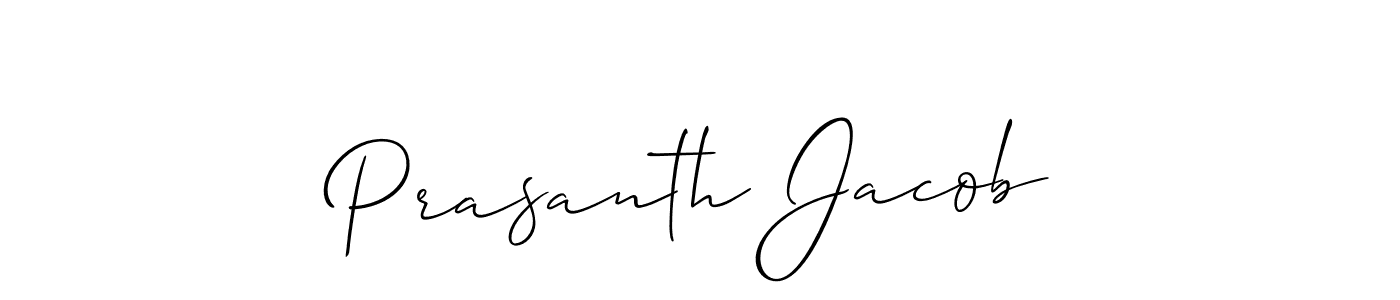 How to make Prasanth Jacob name signature. Use Allison_Script style for creating short signs online. This is the latest handwritten sign. Prasanth Jacob signature style 2 images and pictures png