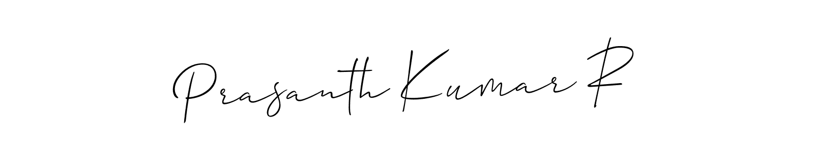 Make a short Prasanth Kumar R signature style. Manage your documents anywhere anytime using Allison_Script. Create and add eSignatures, submit forms, share and send files easily. Prasanth Kumar R signature style 2 images and pictures png