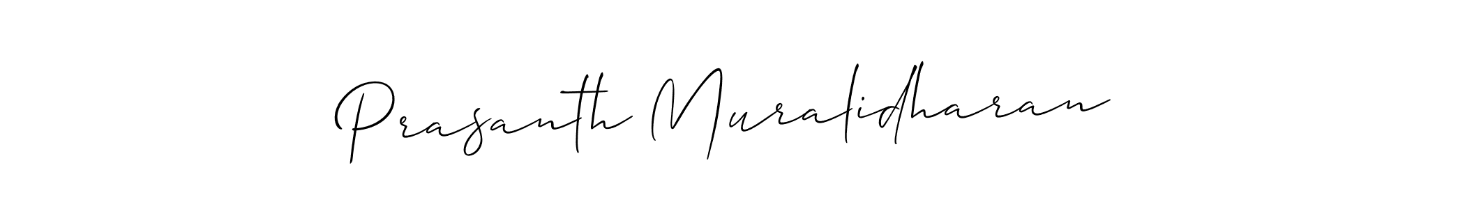 Allison_Script is a professional signature style that is perfect for those who want to add a touch of class to their signature. It is also a great choice for those who want to make their signature more unique. Get Prasanth Muralidharan name to fancy signature for free. Prasanth Muralidharan signature style 2 images and pictures png