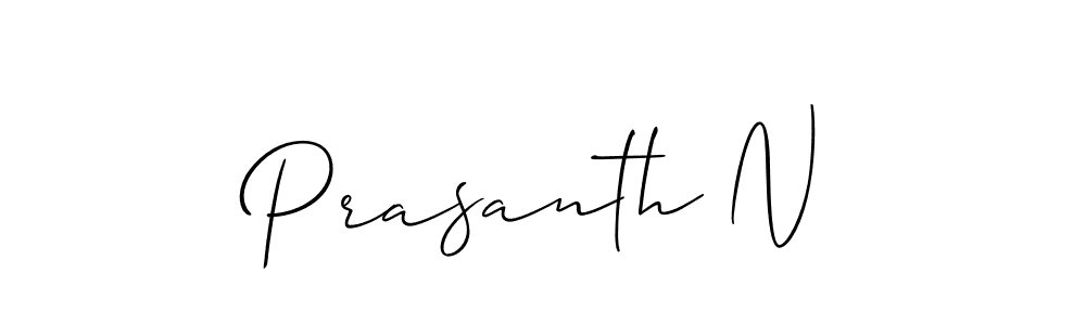 How to make Prasanth N signature? Allison_Script is a professional autograph style. Create handwritten signature for Prasanth N name. Prasanth N signature style 2 images and pictures png
