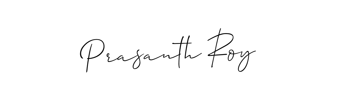 The best way (Allison_Script) to make a short signature is to pick only two or three words in your name. The name Prasanth Roy include a total of six letters. For converting this name. Prasanth Roy signature style 2 images and pictures png