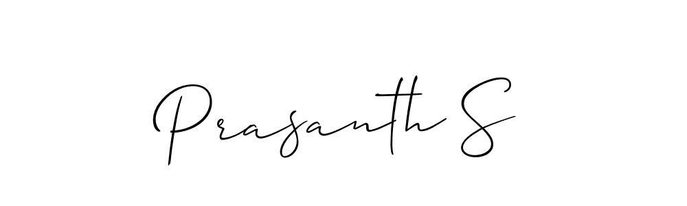 How to make Prasanth S name signature. Use Allison_Script style for creating short signs online. This is the latest handwritten sign. Prasanth S signature style 2 images and pictures png