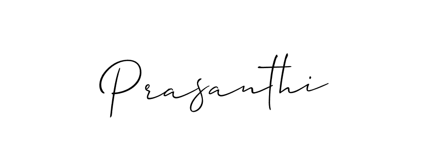 How to make Prasanthi name signature. Use Allison_Script style for creating short signs online. This is the latest handwritten sign. Prasanthi signature style 2 images and pictures png