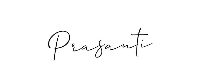 Create a beautiful signature design for name Prasanti. With this signature (Allison_Script) fonts, you can make a handwritten signature for free. Prasanti signature style 2 images and pictures png