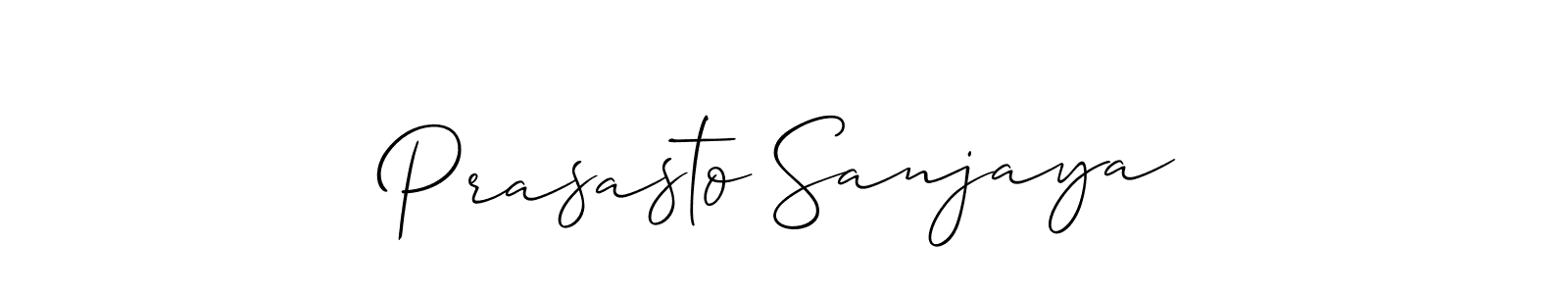 You should practise on your own different ways (Allison_Script) to write your name (Prasasto Sanjaya) in signature. don't let someone else do it for you. Prasasto Sanjaya signature style 2 images and pictures png