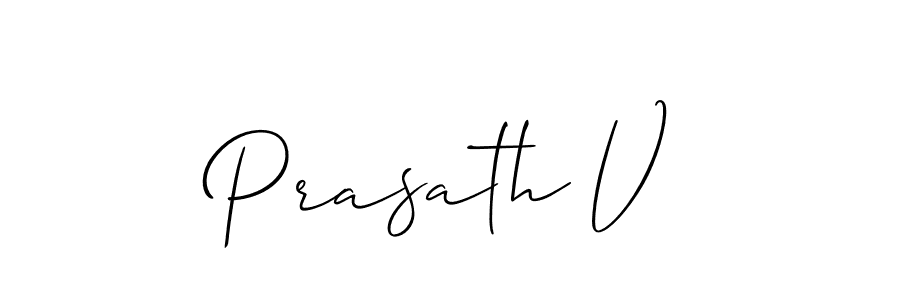 How to make Prasath V name signature. Use Allison_Script style for creating short signs online. This is the latest handwritten sign. Prasath V signature style 2 images and pictures png