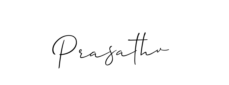 How to make Prasathv signature? Allison_Script is a professional autograph style. Create handwritten signature for Prasathv name. Prasathv signature style 2 images and pictures png