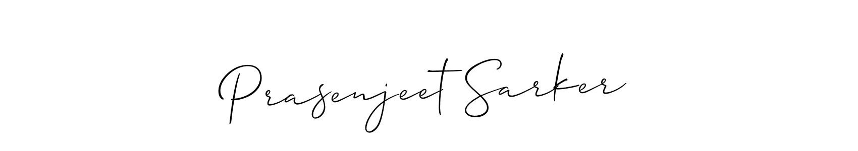 The best way (Allison_Script) to make a short signature is to pick only two or three words in your name. The name Prasenjeet Sarker include a total of six letters. For converting this name. Prasenjeet Sarker signature style 2 images and pictures png