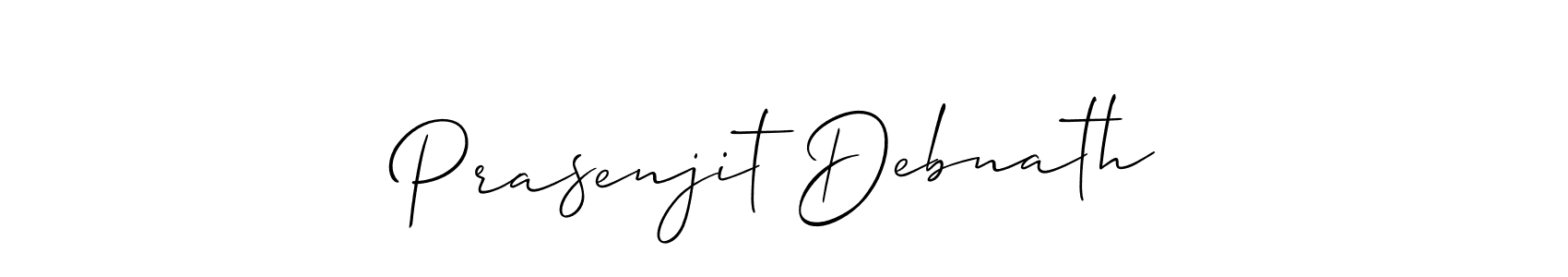 You should practise on your own different ways (Allison_Script) to write your name (Prasenjit Debnath) in signature. don't let someone else do it for you. Prasenjit Debnath signature style 2 images and pictures png