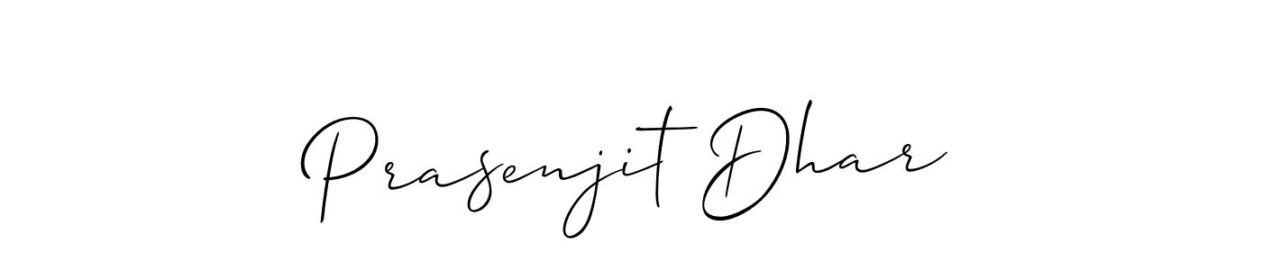 The best way (Allison_Script) to make a short signature is to pick only two or three words in your name. The name Prasenjit Dhar include a total of six letters. For converting this name. Prasenjit Dhar signature style 2 images and pictures png