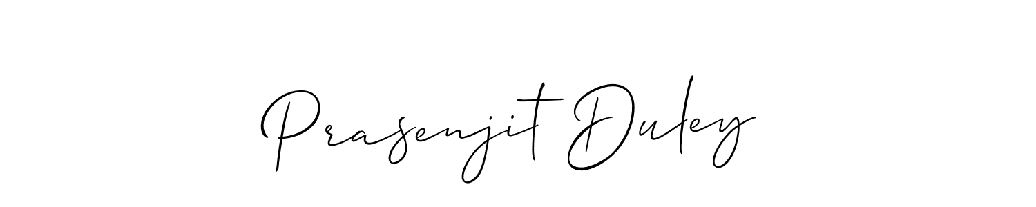 Use a signature maker to create a handwritten signature online. With this signature software, you can design (Allison_Script) your own signature for name Prasenjit Duley. Prasenjit Duley signature style 2 images and pictures png