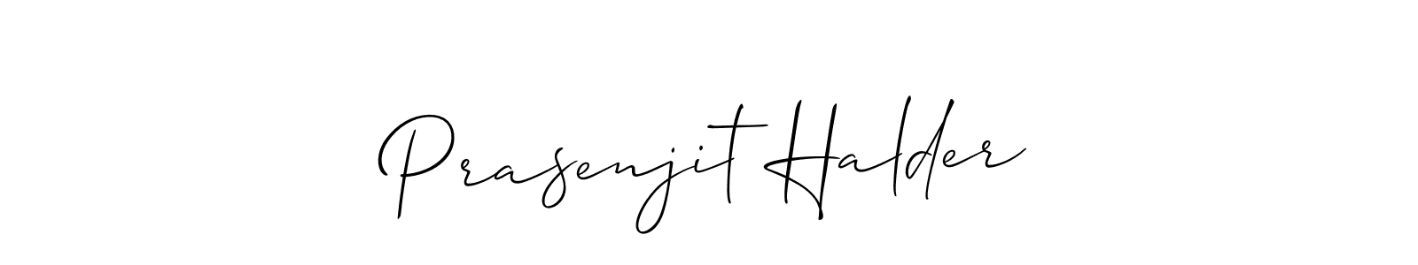 The best way (Allison_Script) to make a short signature is to pick only two or three words in your name. The name Prasenjit Halder include a total of six letters. For converting this name. Prasenjit Halder signature style 2 images and pictures png