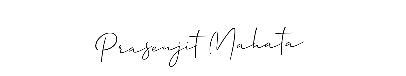 You should practise on your own different ways (Allison_Script) to write your name (Prasenjit Mahata) in signature. don't let someone else do it for you. Prasenjit Mahata signature style 2 images and pictures png