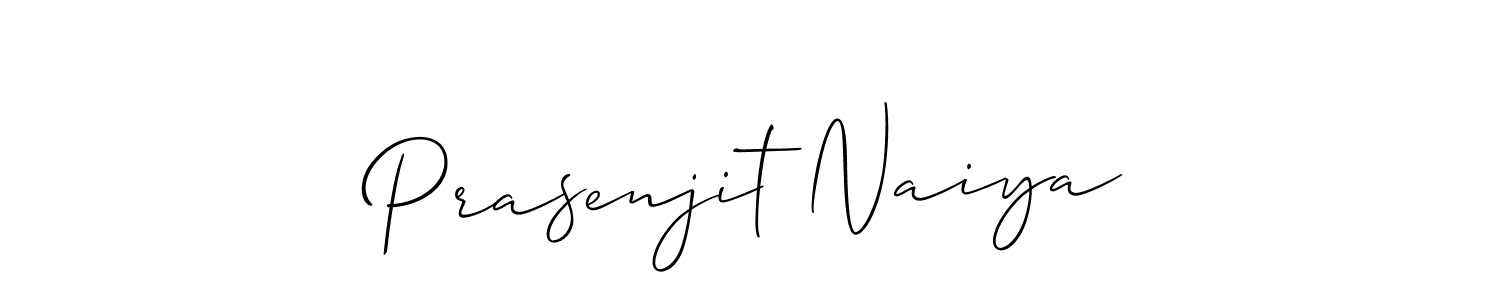 The best way (Allison_Script) to make a short signature is to pick only two or three words in your name. The name Prasenjit Naiya include a total of six letters. For converting this name. Prasenjit Naiya signature style 2 images and pictures png