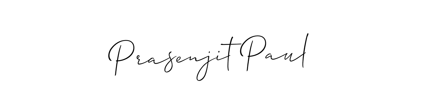 How to make Prasenjit Paul name signature. Use Allison_Script style for creating short signs online. This is the latest handwritten sign. Prasenjit Paul signature style 2 images and pictures png