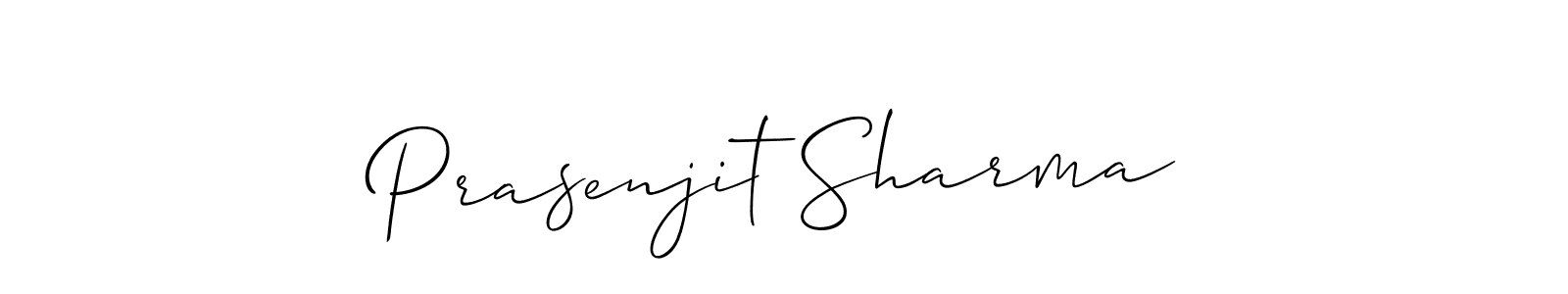 Make a beautiful signature design for name Prasenjit Sharma. With this signature (Allison_Script) style, you can create a handwritten signature for free. Prasenjit Sharma signature style 2 images and pictures png