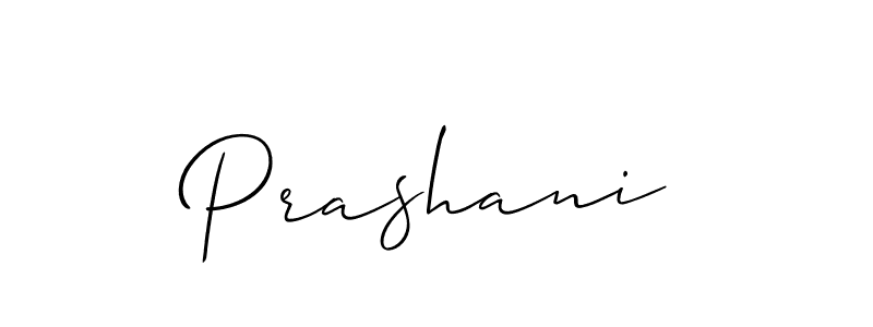 Use a signature maker to create a handwritten signature online. With this signature software, you can design (Allison_Script) your own signature for name Prashani. Prashani signature style 2 images and pictures png