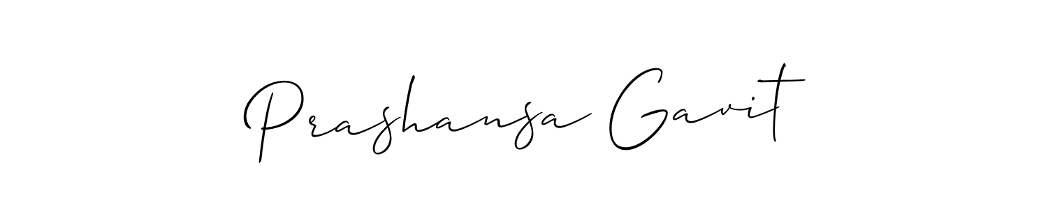 Also You can easily find your signature by using the search form. We will create Prashansa Gavit name handwritten signature images for you free of cost using Allison_Script sign style. Prashansa Gavit signature style 2 images and pictures png