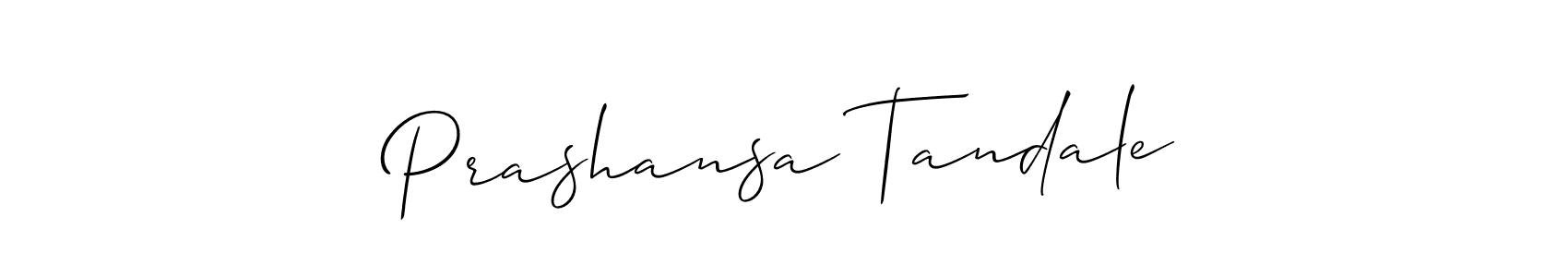Also we have Prashansa Tandale name is the best signature style. Create professional handwritten signature collection using Allison_Script autograph style. Prashansa Tandale signature style 2 images and pictures png