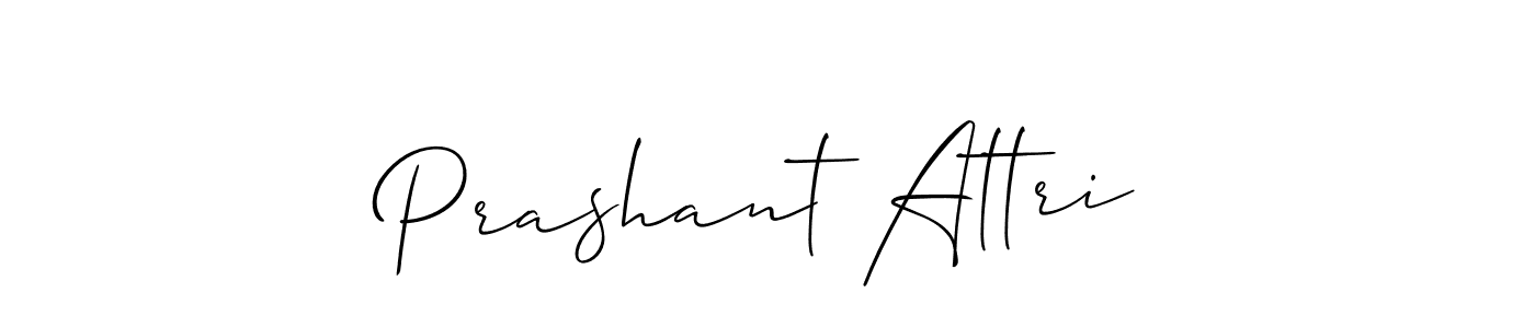 The best way (Allison_Script) to make a short signature is to pick only two or three words in your name. The name Prashant Attri include a total of six letters. For converting this name. Prashant Attri signature style 2 images and pictures png