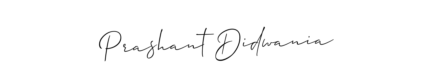 How to make Prashant Didwania name signature. Use Allison_Script style for creating short signs online. This is the latest handwritten sign. Prashant Didwania signature style 2 images and pictures png