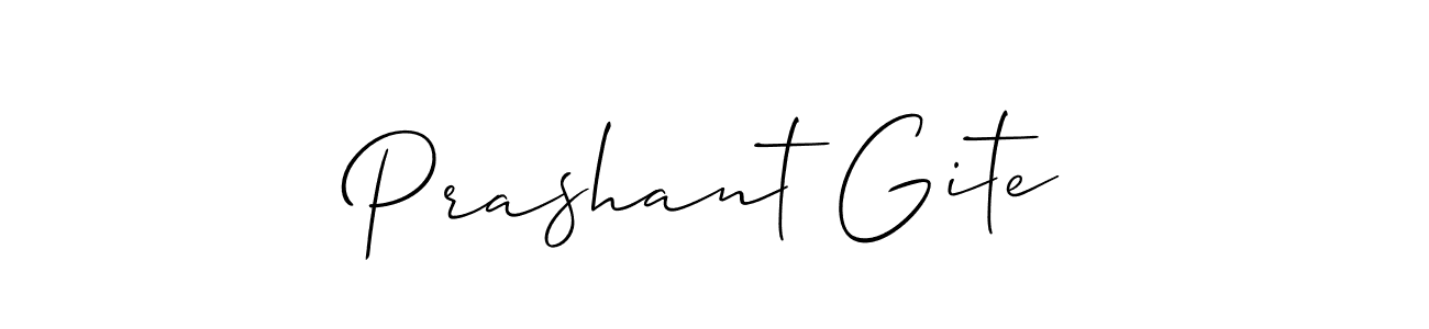 Create a beautiful signature design for name Prashant Gite. With this signature (Allison_Script) fonts, you can make a handwritten signature for free. Prashant Gite signature style 2 images and pictures png