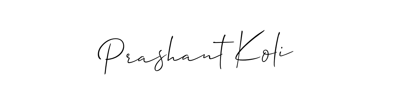 Use a signature maker to create a handwritten signature online. With this signature software, you can design (Allison_Script) your own signature for name Prashant Koli. Prashant Koli signature style 2 images and pictures png