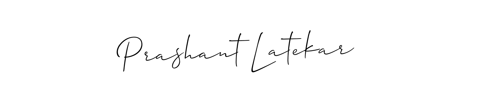 How to make Prashant Latekar name signature. Use Allison_Script style for creating short signs online. This is the latest handwritten sign. Prashant Latekar signature style 2 images and pictures png