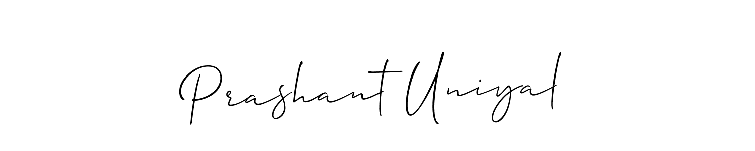 How to make Prashant Uniyal signature? Allison_Script is a professional autograph style. Create handwritten signature for Prashant Uniyal name. Prashant Uniyal signature style 2 images and pictures png