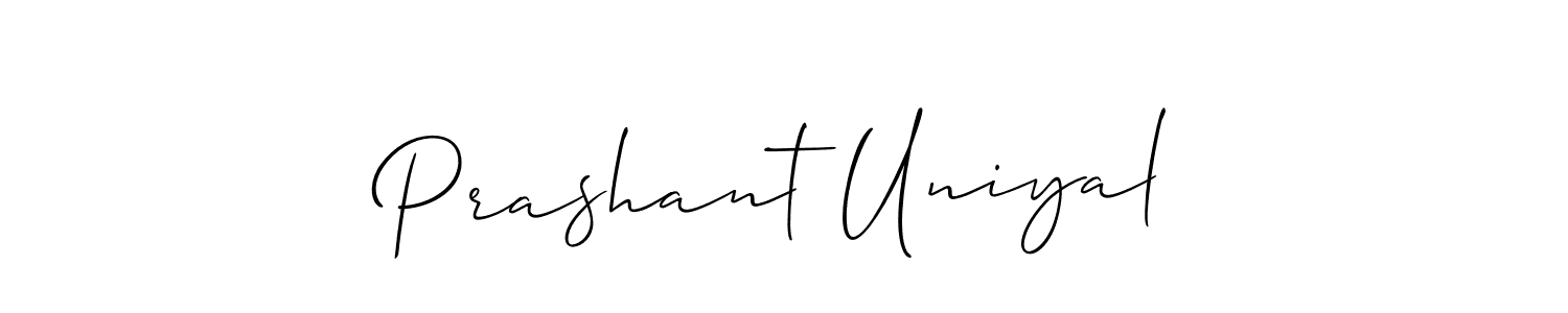 How to make Prashant Uniyal name signature. Use Allison_Script style for creating short signs online. This is the latest handwritten sign. Prashant Uniyal signature style 2 images and pictures png